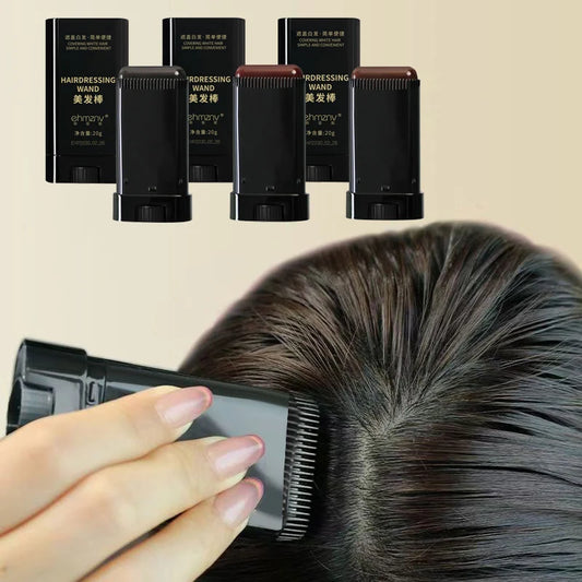 3Color Quick Touch-Up Hair Stick Temporary Color Stick Portable Temporary Quick Coverage Hair Pen Disposable Hair Dye Stick Comb